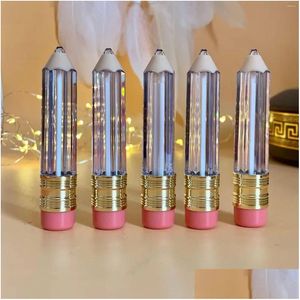 Vorratsflaschen, Gläser, 5 ml, leerer Lipgloss-Röhrenbehälter, klare Röhrchen, Bleistiftform, Lippenstift, nachfüllbar, Lipgloss-Verpackung, Tropfenlieferung, Dhyev