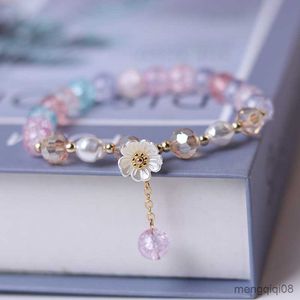 Bracelets Exquisite Shell Flowers Colorful Beads Bracelet for Women Fashion Adjustable Beaded Jewelry R230614