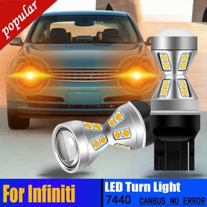 New 2x 7440 WY21W T20 7440A Canbus Anti Hyper Flash LED Turn Signal Light Bulb For Infiniti G20 G25 G35 G37 I30 M45 M35 M37 M35H M56