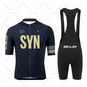 Conjuntos de camisas de ciclismo 2023 BIEHLER Conjunto de verão SYN Camisas de manga curta Uniforme de bicicleta Ao ar livre Esportes Roupas de bicicleta MTB Maillot Calças de equitação 230614