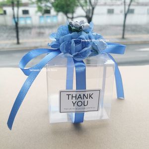 Present Wrap 51020pcs presentförpackning Romantisk band Flower Candy Boxes Birthday Wedding Gäster Gåvor Party Favor Floral Transparent Package Bag 230614