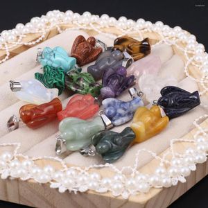 Pendant Necklaces Natural Stone Pendants Small Angel Shape Healing Crystal Agate For Jewelry Making Necklace Decoration