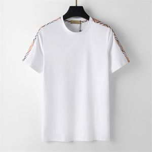 Mäns berömda varumärke T-shirt svartvitt beige check randmärke tryck lyx 100% bomull anti-rynka par gata hip-hop kort ärm plus-storlek 3xl#99