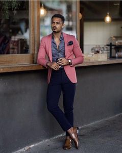 Мужские костюмы костюм Homme Pink Blazer Bunders Мужские 2 -печени жених свадебного смокинга.