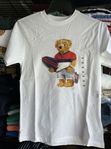 Europe och Amerika modem och modar Sportserie surfing polos t-shirt med lite björnmönster tryckt ren bomulls kort ärm t-shirt