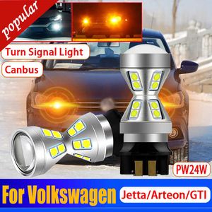 Yeni 2x Araba PW24W CANBUS HATASI ÜCRETSİZ LED Ön Göstergesi PWY24W Dönüş Sinyal Işıkları Arteon Jetta GTI Golf Alltrack için Yedek Lamba