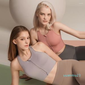 Yoga outfit Sports BH för kvinnor Gym Vest-typ Fitness Front Dxhetsugn Stuffsäker andningsträningsträning Underkläder
