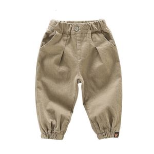 Byxor 27y pojkar casual lastbyxor fritid Löst typ Pure Color Pantalones Sweatpants stiliga pojkekläder med fickor 230613