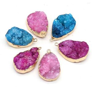 Подвесные ожерелья 1 шт. Натуральные каменные каменные каменные капли розовые розовые розовые подвески для женских ожерелья для ожера