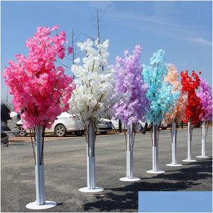 Декоративные цветы венки Colorf Artificial Cherry Blossom Tree Roman Roman Road Roads Beds Mall Opened Props Iron Art Flower DHVCA
