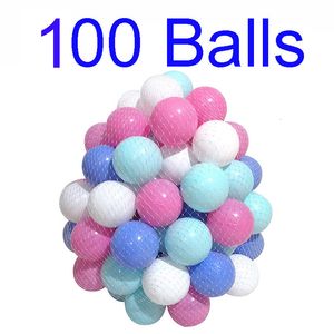 Ballong 100 st ekovänliga färgglada mjuka plastbollar pool tält kul leksak baby crawling barn barn gåvor utomhus boll grop 230613