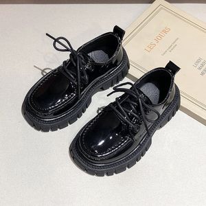 Sneakers Wednesday Addams Shoes Cosplay Baby Girls Lmitation Leather 2023 Black Princess Dress 2 16 Years 230613