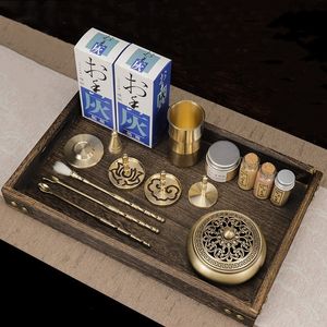 Other Home Garden Brass Incense Set Wax Melt Portable Hand Fragrance Powder Making Seal Moulding Tools 230613