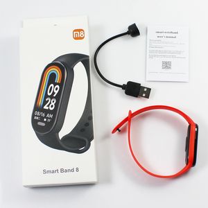 M8 SMART BAND 8 Armband Män Kvinnor Fitness Tracker Sport Arvband IPX6 Vattentät smartband Titta på smartbracelet med detaljhandelslådan