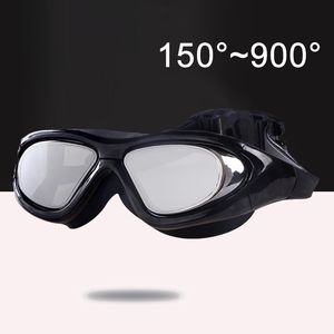 Goggles -1.5 إلى -9.0 درجة قصر النظر الرجال نساء HD مقاوم للماء الشفافة الكهربية نظارات السباحة المضادة للأشعة فوق البنفسجية غوص السيليكون 230613