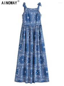 Casual klänningar vintage chic kvinnor röd blommig tryck ärmlös strand bohemisk mantel dam rayon bomull stropplös boho maxi klänning vestidos