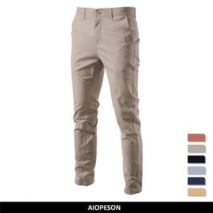 Mens Pants AIOPESON Casual Cotton Men Trousers Solid Color Slim Fit Spring Autumn High Quality Classic Business 230614