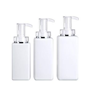 300ML 400ML 500ML transparent/white plastic empty bottle High-end shampoo square bottles shower gel lotion pump sub-bottle Busmu