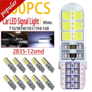 New 200pcs/lot Wholesale T10 Led 12smd 2835 w5w 194 168 501 Car Signal Clearance Light Trunk Bulb License Plate Lamps White Ice Blue
