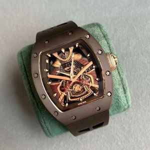 Newest cool designer Samurai Ninja men watch RM047 rubber band mechanical movement waterproof fashion pub club wristwatch Relojes de lujo lusso Orologio