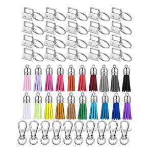 Keychains 60 Pcs Key Fob Hardware Set Include 20 Keychain Tassel Swivel Snap Hook For Chain Supplies8092690192R