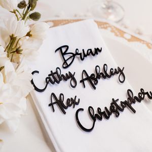 Other Event Party Supplies 20Pcs Personalized Wedding Place Table Cards Names Tags Custom Place Settings for Guest Bride and Groom Party Decoration 230613