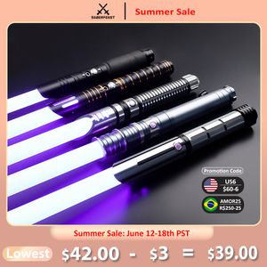 Lamps Shades TXQSABER Lightsaber Neo Pixel Heavy Dueling RGB Laser Sword Metal Hilt Smooth Swing Blaster Cosplay Jedi Luminous Kids Toys 230613