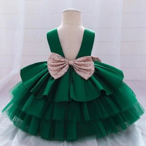 Girl's Dresses 1-5Y Summer Toddler Baptism Dress Evening 1st Birthday For Baby Girl Clothes Bow Princess Party Lace Cake