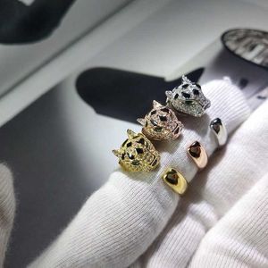 Designer Charm JXJ.S925 Sterling Silver Carter Black Dot Leopard Ring Open Womens Versátil Light Luxury Personalidade