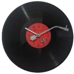 Decorative Objects Figurines European Retro Nostalgic Ultra Quiet Clock Vinyl Record Personality Wall Cafe Bar 230613