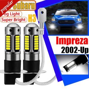 New 2Pcs H3 Car Led Lamp Canbus No Error LED Front Headlight Fog Signal Light Bulbs For Subaru Impreza 2002 2003 2004 2005 2006 2007