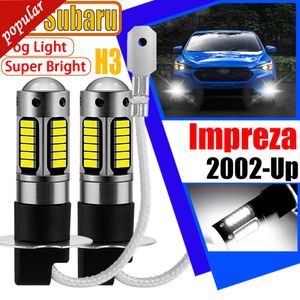 Novo 2 pçs h3 lâmpada led canbus sem erro led farol dianteiro sinal de nevoeiro lâmpadas para subaru impreza 2002 2003 2004 2005 2006 2007