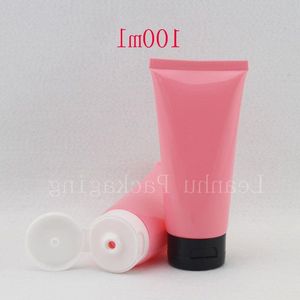 Novo tubo de creme de loção de cor rosa com tampa flip top 100ml creme para cuidados com a pele embalagem cosmética recipiente de garrafa de aperto suave 100g Oncvt