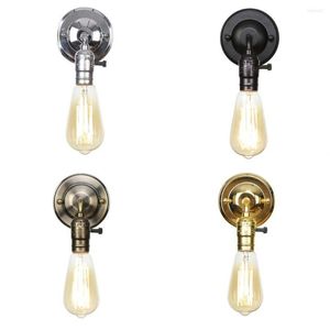 Vägglampa monterande industriell ljushållare rustik sconce sänglampor fixtur tråd metall bur retro