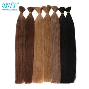 Hair Bulks BHF No Weft Human Hair Bulk Brazilian Straight Human Braiding Hair Bulk 100% Natural Human Hair 100gpiece 230613