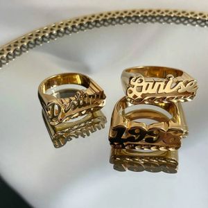 Anello solitario Personalizzato Hip Hop Nome Anello Personalizzato Acciaio inossidabile di alta qualità Lettera Accessori unisex Gioielli con ciondoli Regalo per uomoDonna 230613