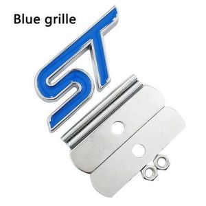 Luxury Car Metal St Front Grille Car Head Grill Emblem Badge med Chrome Screw Sticker för Ford Fiesta Focus Mondeo Auto Car Styling