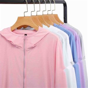 Upf50+new Elastic Ice Silk Sun Protection Clothing for Women and Men Summer Uv Long Sleeve Breathable Skin Clothing8qnj