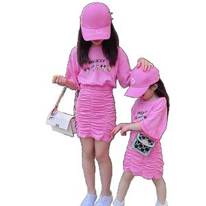 Clothing Sets Children's Clothes Sets Pink Girls T-shirt and Skirts Sets Baby Girls Pleated Skirts Teens Girls Cartoon Tees 14 Years Old 230613