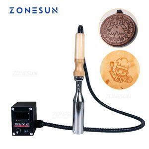 Zonesun Portable Hot Camping Machine Кожаный деревянный пирог из тиснений логотип громкий громкий ремесленник