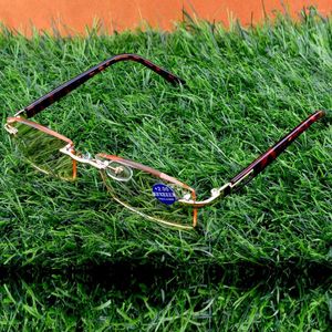 Solglasögon Brown Cut Lens Men Luxury Rimless Royal Minists Diamond Reading Glasses 0,75 1 1,5 1,75 2 2,25 2,5 2,75 3 3,5 4