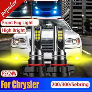 New 2Pcs Car PSX24W LED Headlight Front Fog Light Signal Bulb H16EU 2504 Lamp Golden 12V For Chrysler Sebring 200 300 Town Country