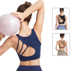 Lu Yoga Top Nude Beleza Atrás Sutiã Esportivo Designer Sutiã Ioga Feminino Colete Sexy de Luxo Alta Resistência Colete Fitness à Prova de Choque Vestindo Beleza Atrás Yoga Suit Choseyoga