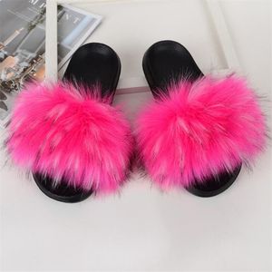 Slipper Summer Slippers Детей искусственный мех скользит дети фальшивые пушистые сандалии девочки пляж домашние плюшевые ползунки детские пушистые шлепанцы 230613