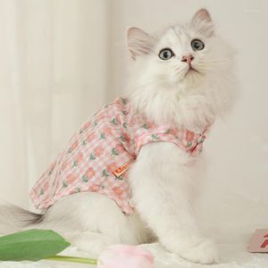 Cat Costumes Summer Floral Vest Pet Clothes For Cats Dogs Shirts Clothing Kitten Small Outfits Chihuahua Yorkie Thin Coat