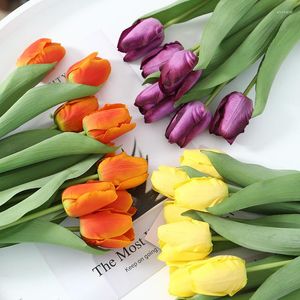 Decorative Flowers 2023 Fake Plants Artificial Tulip Real Touch Silicone Bouquets For Wedding Arrangement Home Garden Decora