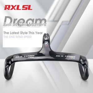 Bike Handlebars Components RXL SL Carbon Road Handlebar Integrated With Stem Racing Bike Speed 1-1/8"Black Internal Routing Drop Handle Bars For Bicycle 230614