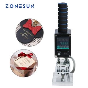 Zonesun 8*10cm 500W handhållen värmepress Maskin Läder Träpappersmanual Logotyp Embionser Trä Branding Iron Hot Stamping Machine