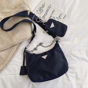 BASSO DESIGNER LUGO Il tote bag Hobo di alta qualità in nylon 3 in 1 spalla larghe spallacci eleganti cinturini a catena zippy