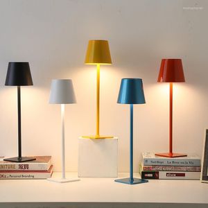 Lampes de table Poldina lampe lampe latérale moderne rechargeable de la lampe pas sans pas en touchant le bureau de la LED pour le restaurant Decor